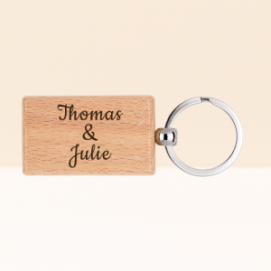 Porte-clé en hêtre rectangle