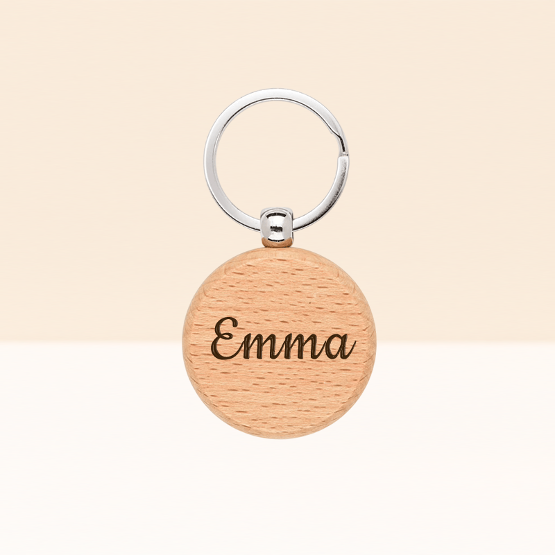 Porte-clé en hêtre rond
