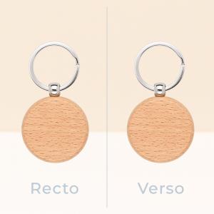 Porte-clé en hêtre rond avec votre image