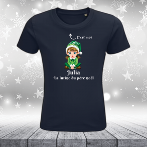 Tee-shirt "Elfe du Père Noël" fille