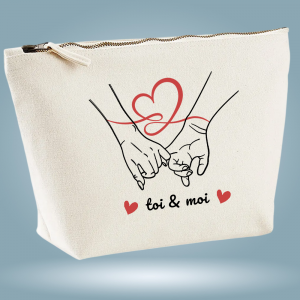Pochette, trousse de toilette "main dans la main"